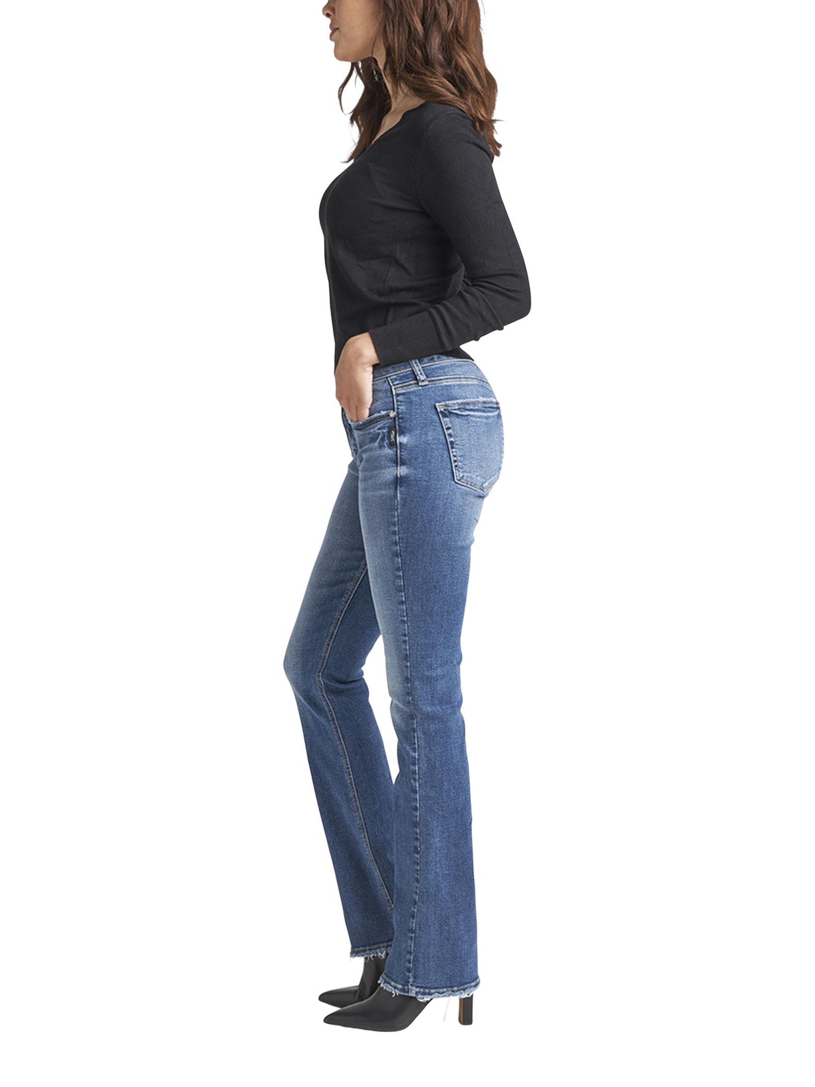 Jean semi-évasé étroit et à taille mi-basse, Suki, Silver Jeans