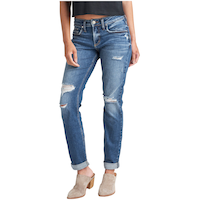 Silver Jean boyfriend coupe décontractée à taille mi-basse pour femmes Front_Angled_Left