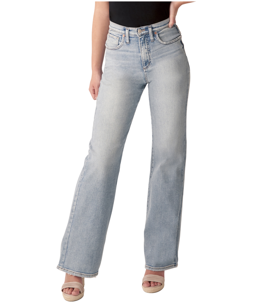 Silver Women's Highly Desirable High Rise Flared Leg Jeans | Marks