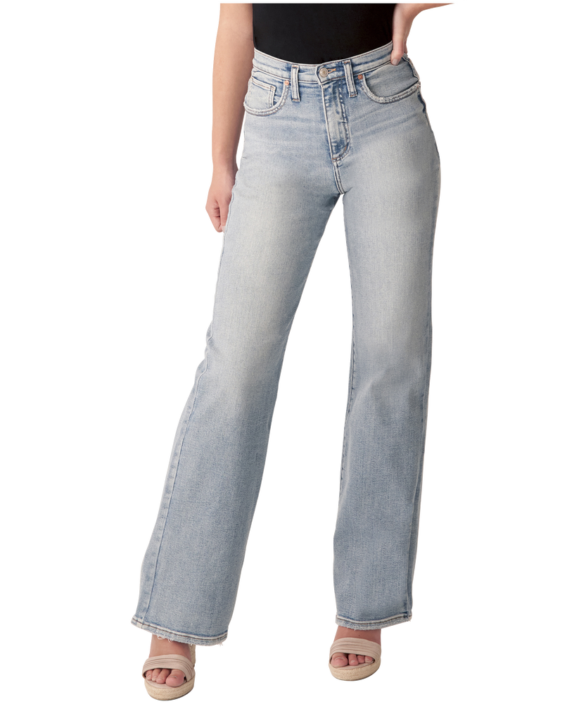 Silver Women's Highly Desirable High Rise Flared Leg Jeans Marks