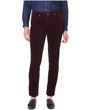 Pantalon en velours côtelé à jambe droite et taille mi-haute pour femmes, Georgia, Lois