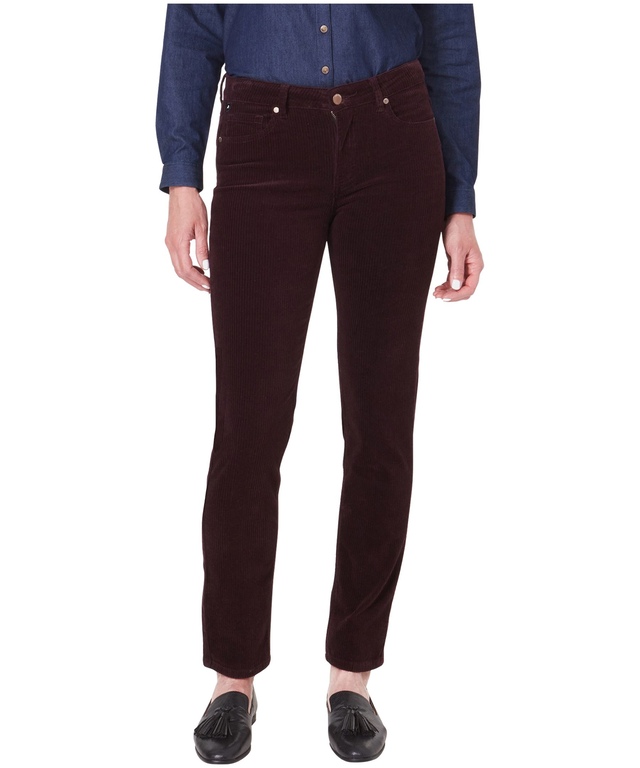 Pantalon en velours côtelé à jambe droite et taille mi-haute pour femmes, Georgia, Lois