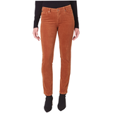 Pantalon en velours côtelé à taille mi-haute et à jambe droite pour femmes, Lois, Georgia Front_Flat