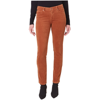 Lois Women's Georgia Mid High Rise Straight Leg Corduroy Pants Front_Flat