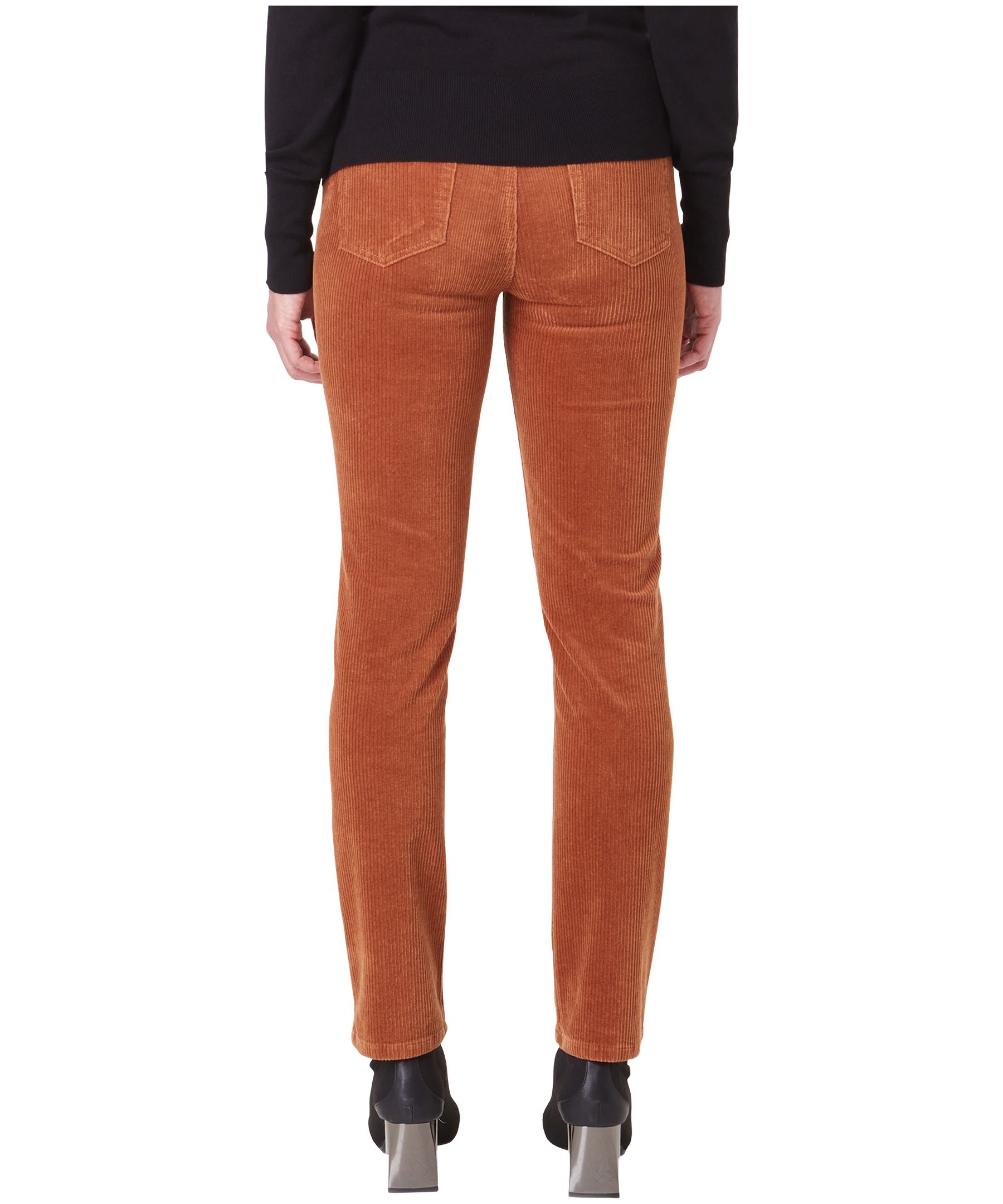 Pantalon en velours côtelé à taille mi-haute et à jambe droite pour femmes, Lois, Georgia