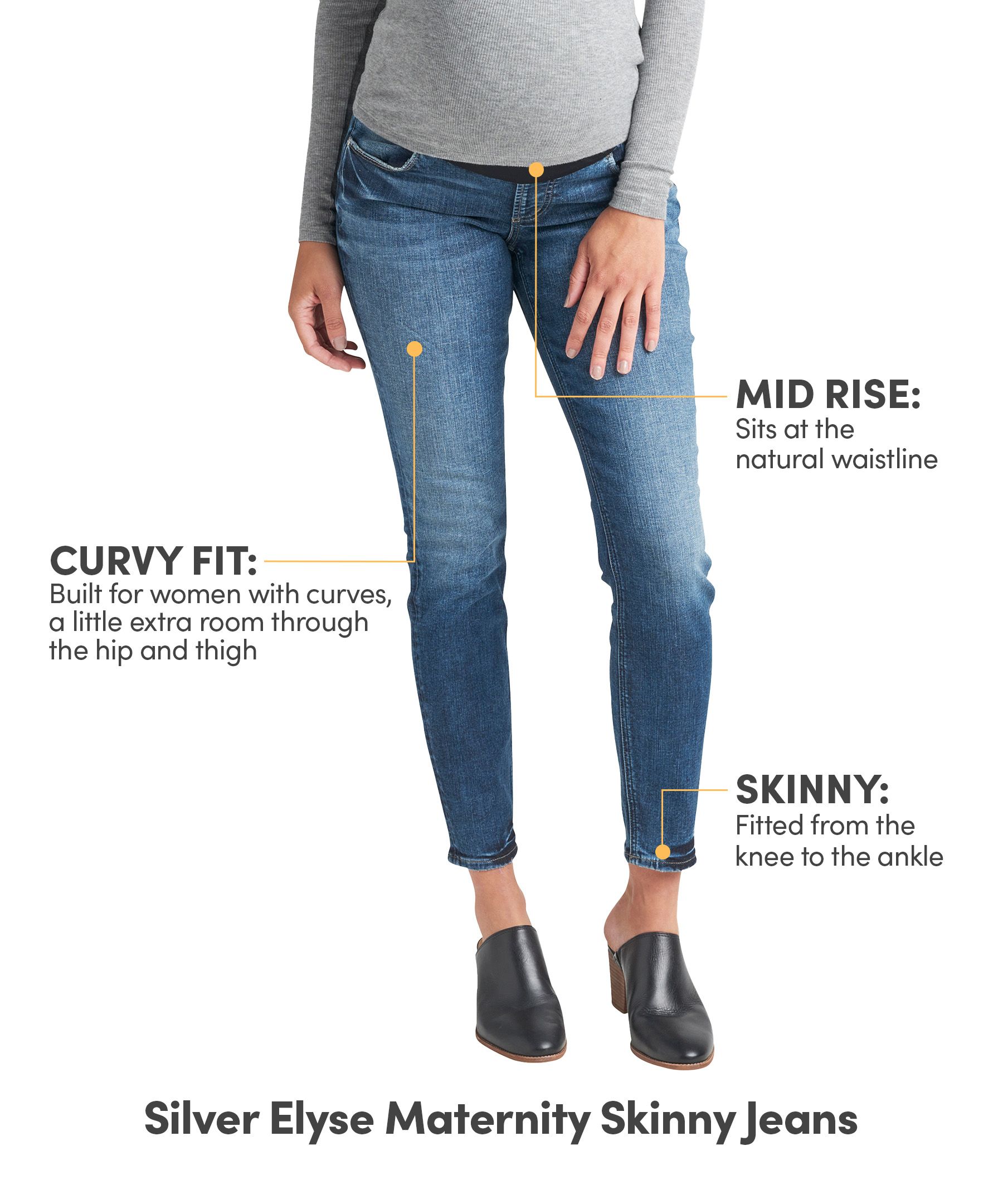 Silver Women's Maternity Elyse Mid Rise Skinny Jeans Mark's
