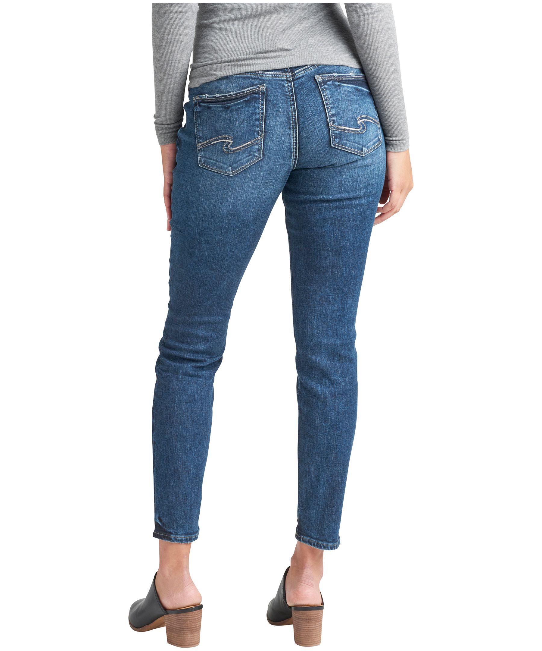 Jean de maternité moulant à taille mi-basse pour femmes, Elyse, Silver Jeans