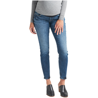 Silver Women's Maternity Elyse Mid Rise Skinny Jeans Front_Flat