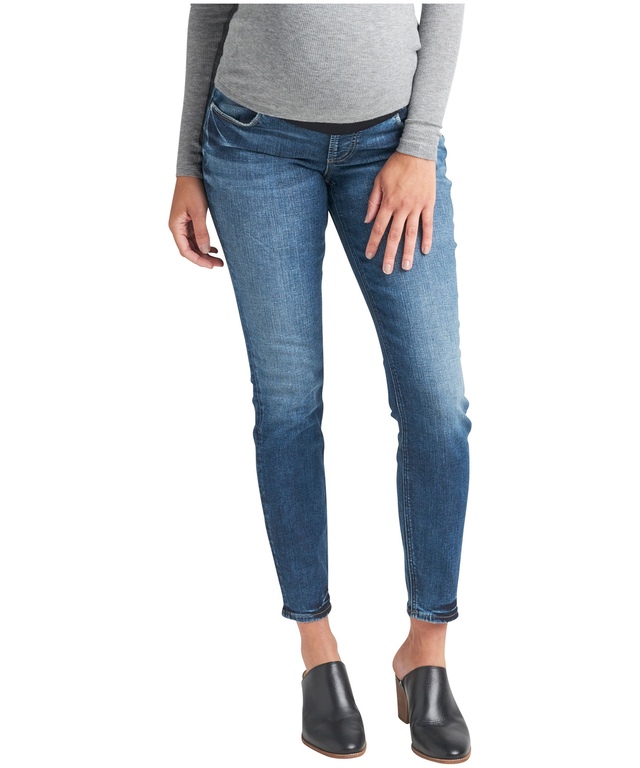 Jean de maternité moulant à taille mi-basse pour femmes, Elyse, Silver Jeans