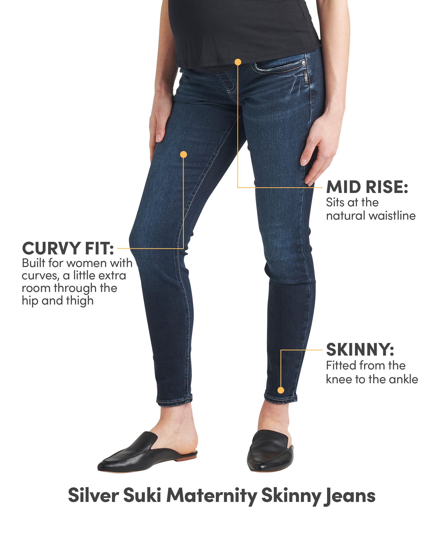Silver Women's Maternity Suki Mid Rise Skinny Jeans