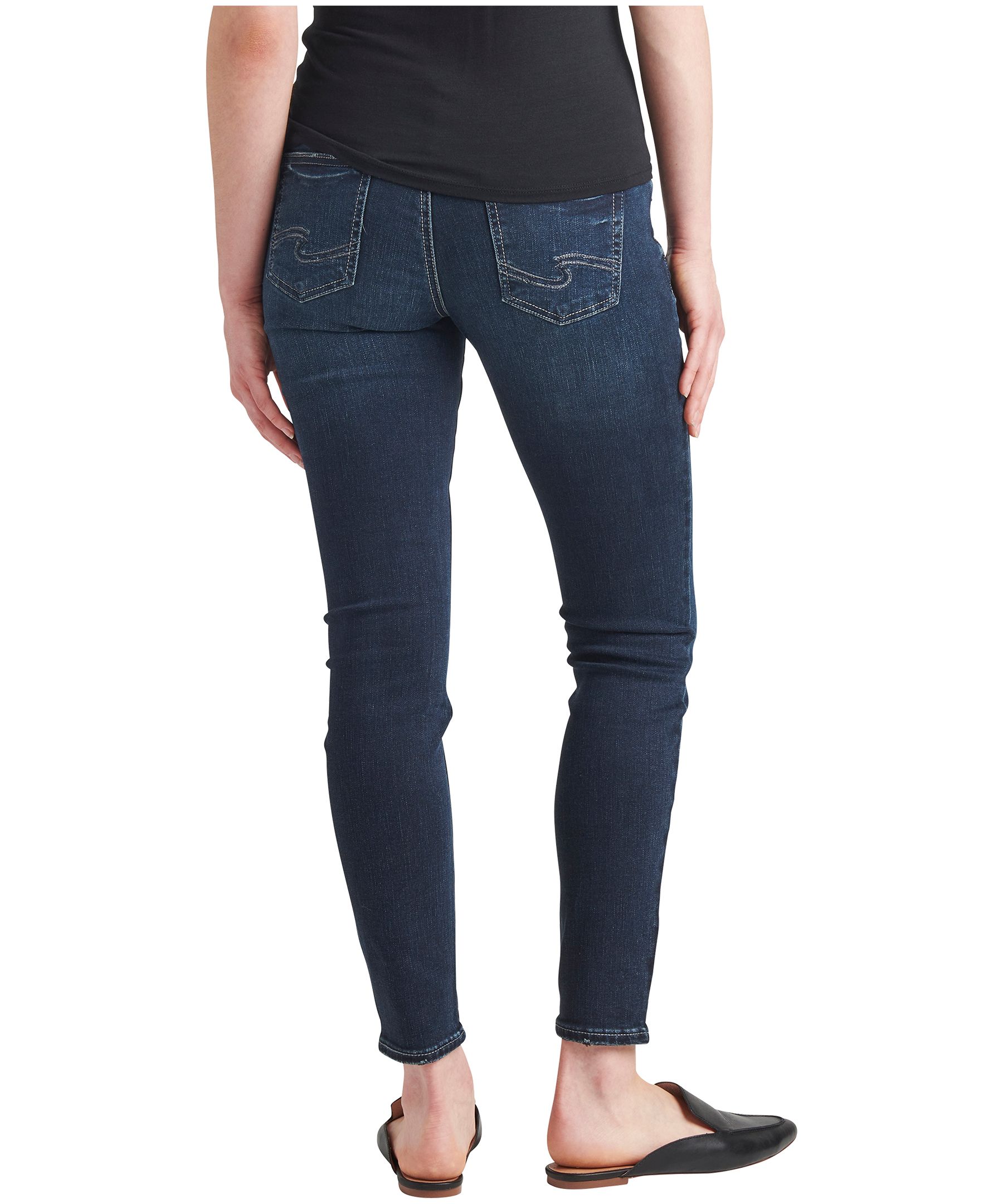 Jean de maternité moulant à taille mi-basse pour femmes, Suki, Silver Jeans