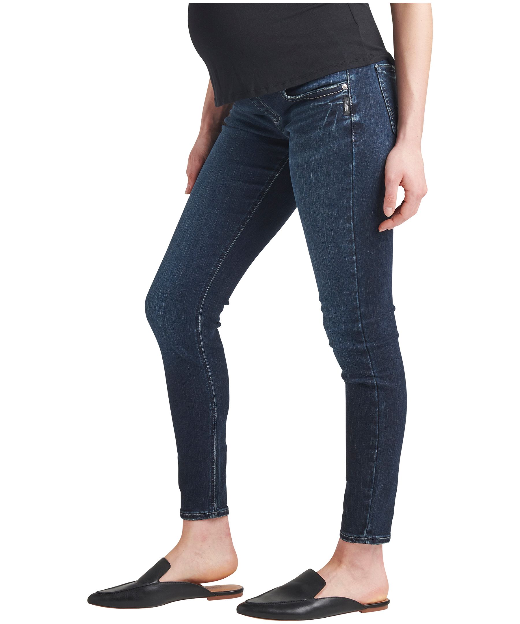 Jean de maternité moulant à taille mi-basse pour femmes, Suki, Silver Jeans