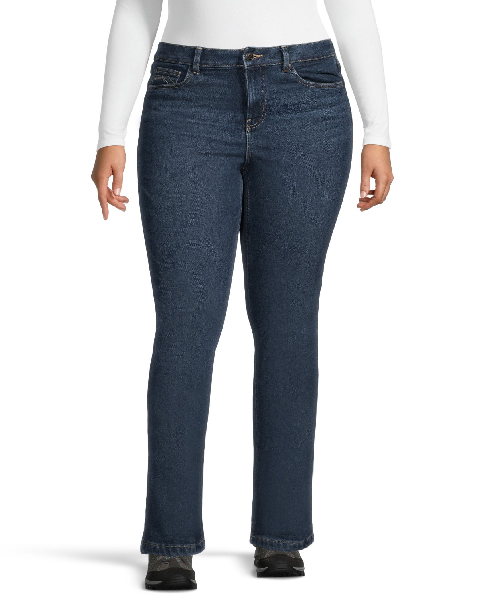 Plus size store flannel lined jeans