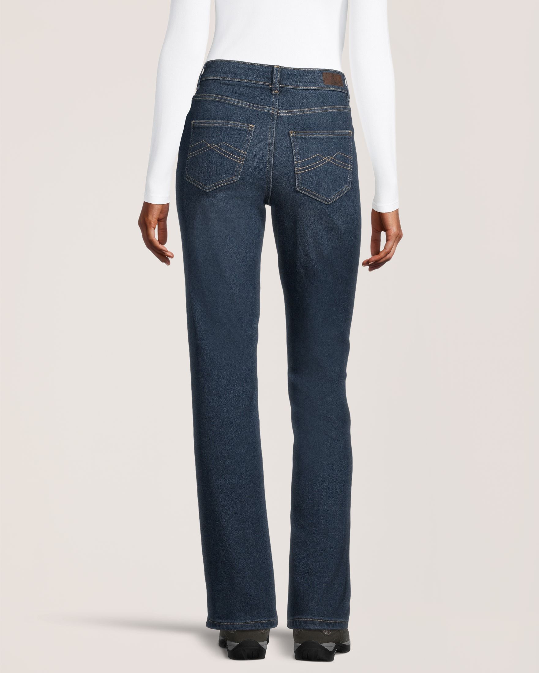 WindRiver Women's T-Max Lined High Rise Straight Leg Jeans - Dark Indigo