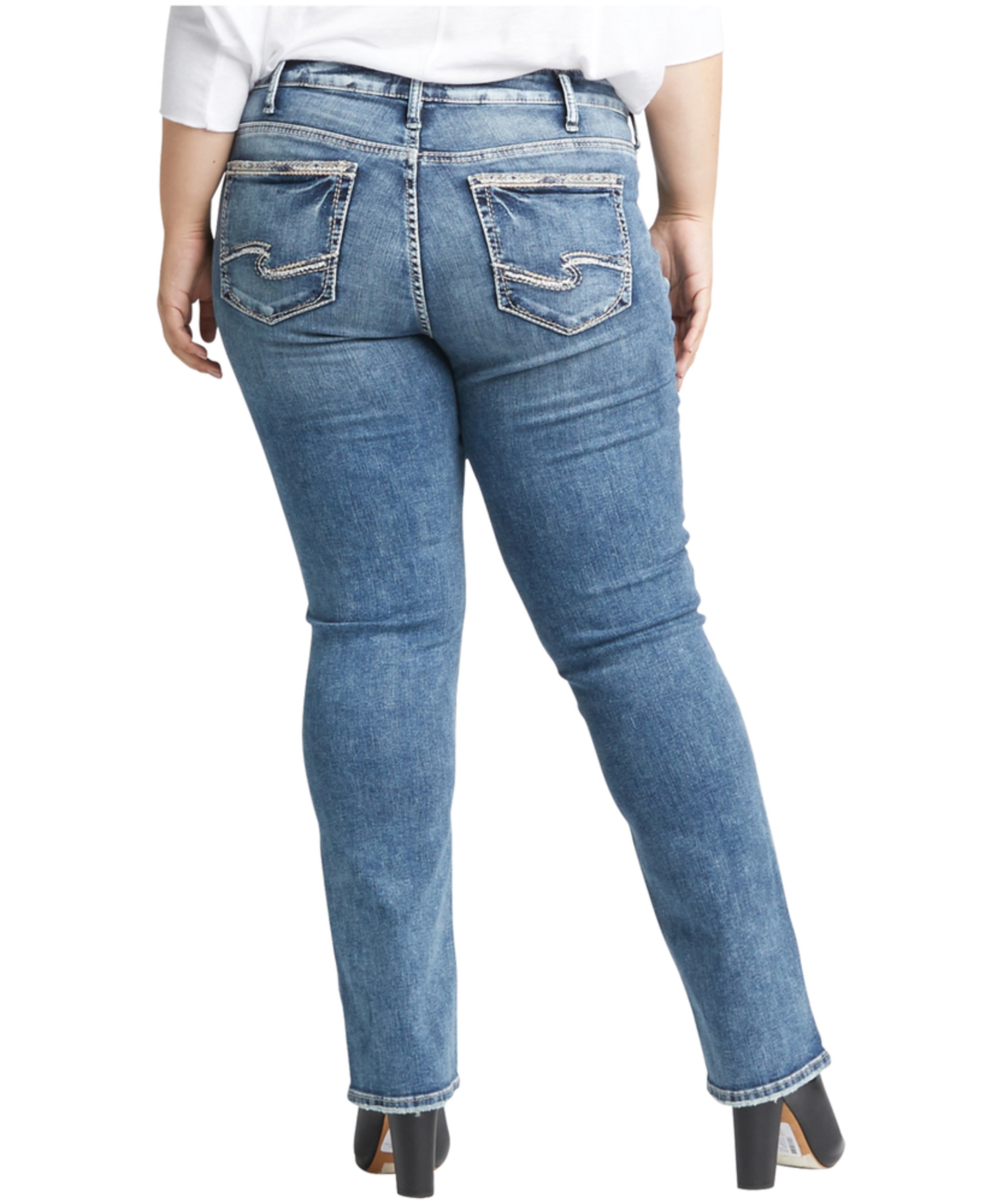 Silver Women's Curvy Suki Mid Rise Straight Leg Jeans - Plus Size | Marks