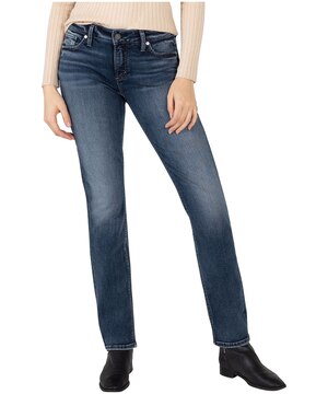 Silver Women's Elyse Mid Rise Straight Leg Jeans