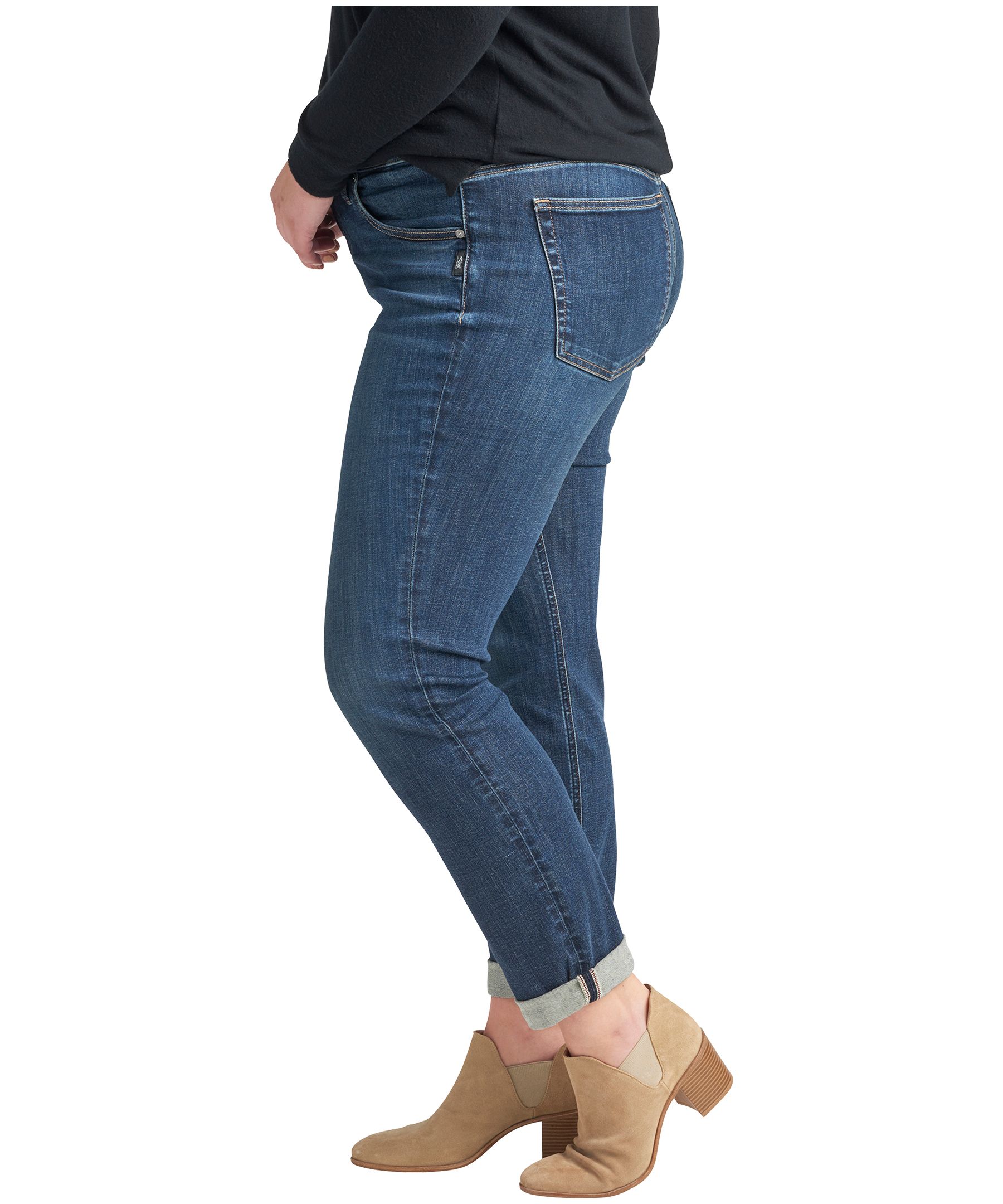 Silver Women's Beau Mid Rise Slim Leg Jeans - Plus Size