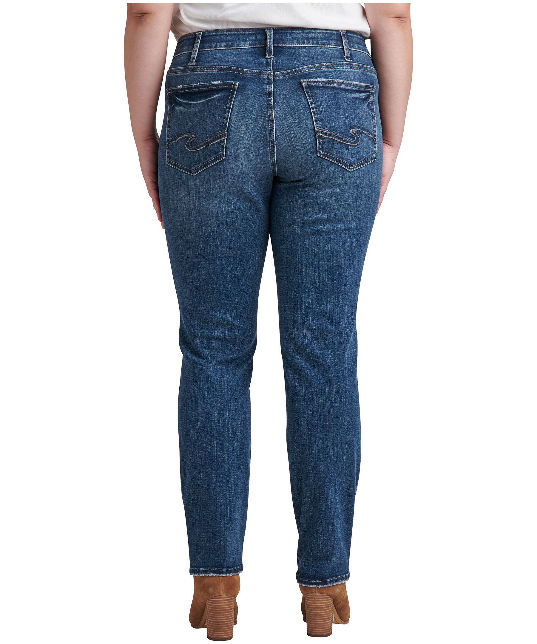 Silver Women's Suki Mid Rise Straight Leg Jeans Plus Size