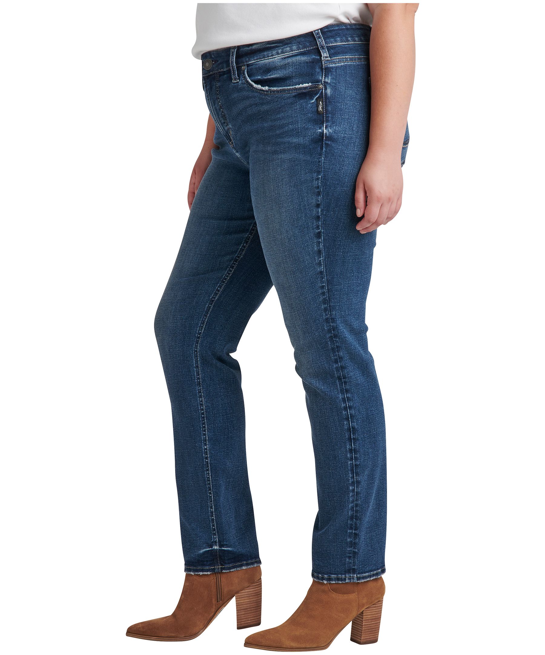 Silver Women's Suki Mid Rise Straight Leg Jeans Plus Size