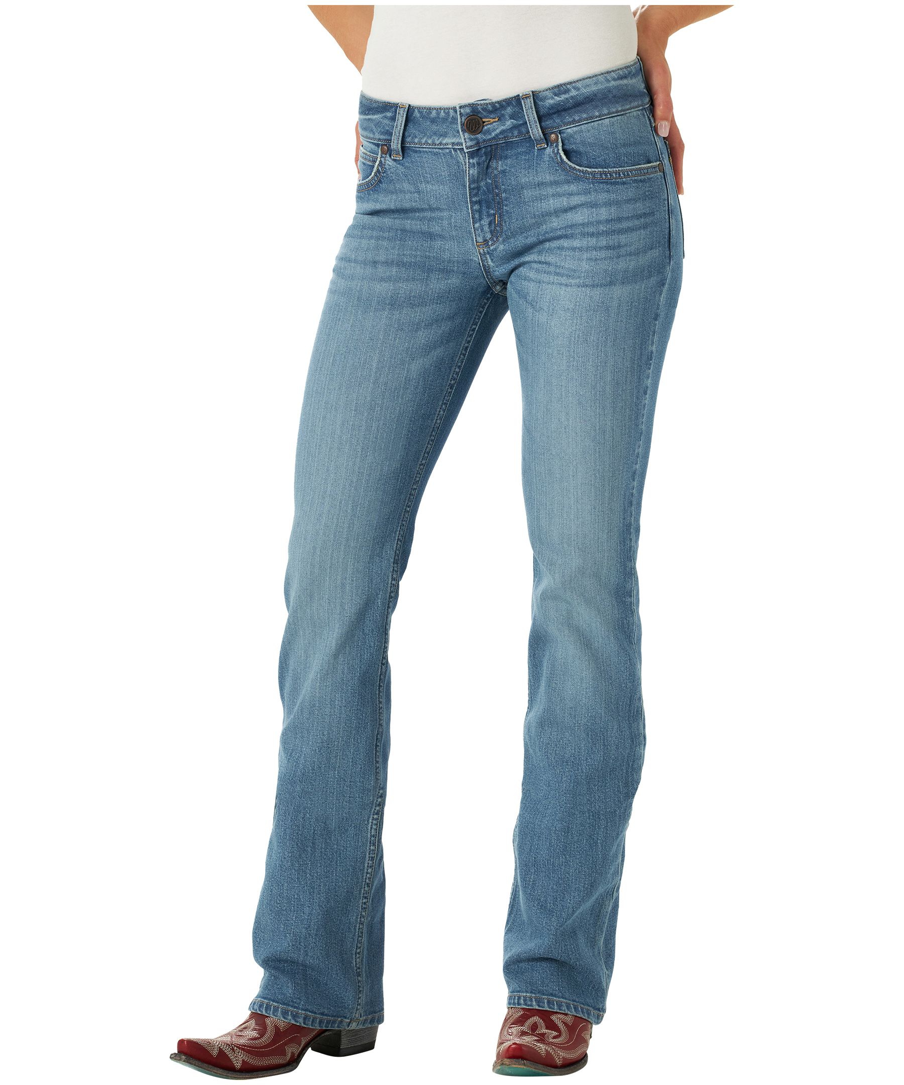 Wrangler Women's Mid Rise Bootcut Jeans - Light Indigo | Marks