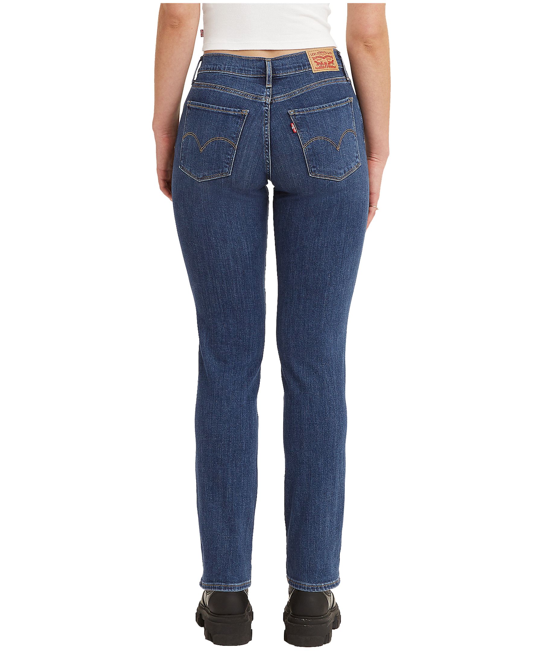 Levi's Jean à jambe droite et taille haute pour femmes, 724, indigo foncé