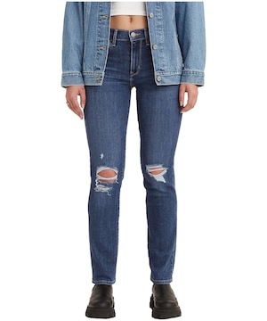 Levi's Jean à jambe droite et taille haute pour femmes, 724, indigo foncé