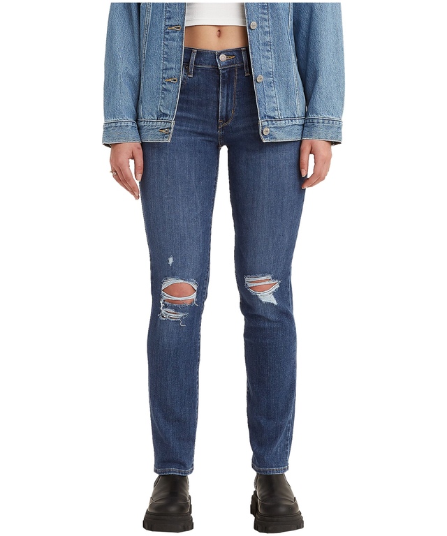 Levi's Jean à jambe droite et taille haute pour femmes, 724, indigo foncé
