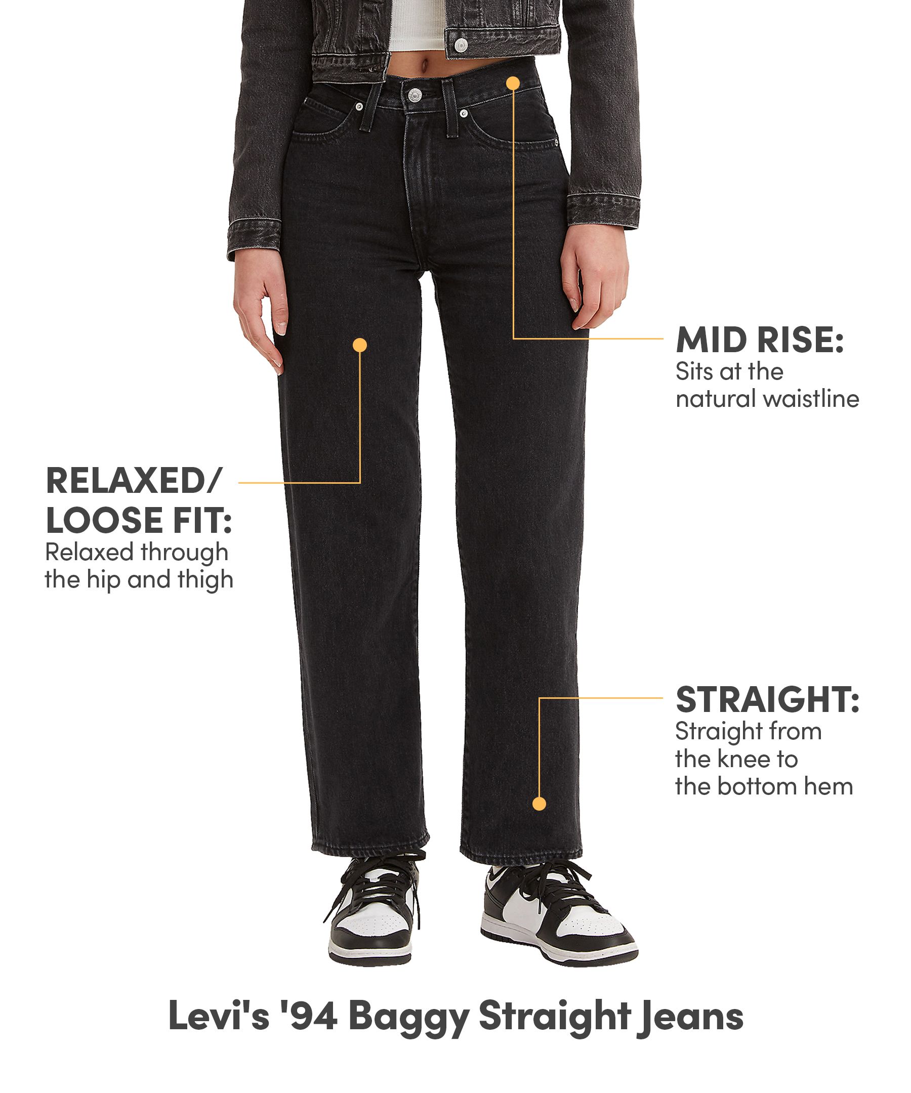 Levi's Women's '94 Baggy Mid Rise Straight Leg Jeans