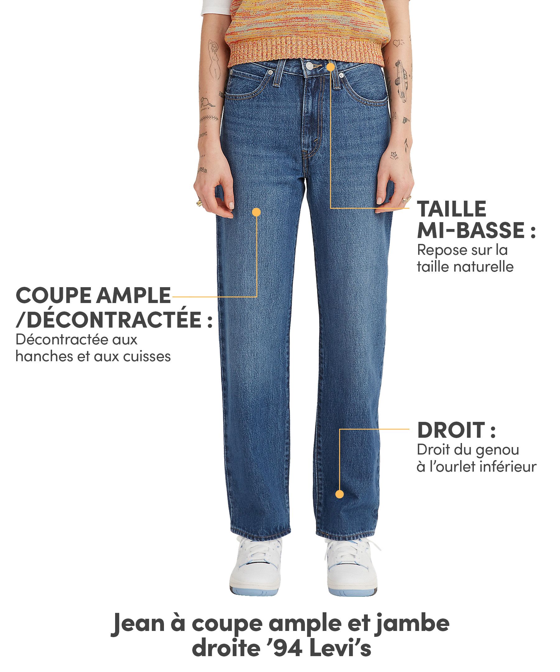 Levi's Jean à jambe droite et taille mi-basse pour femmes, '94&nbsp;Baggy