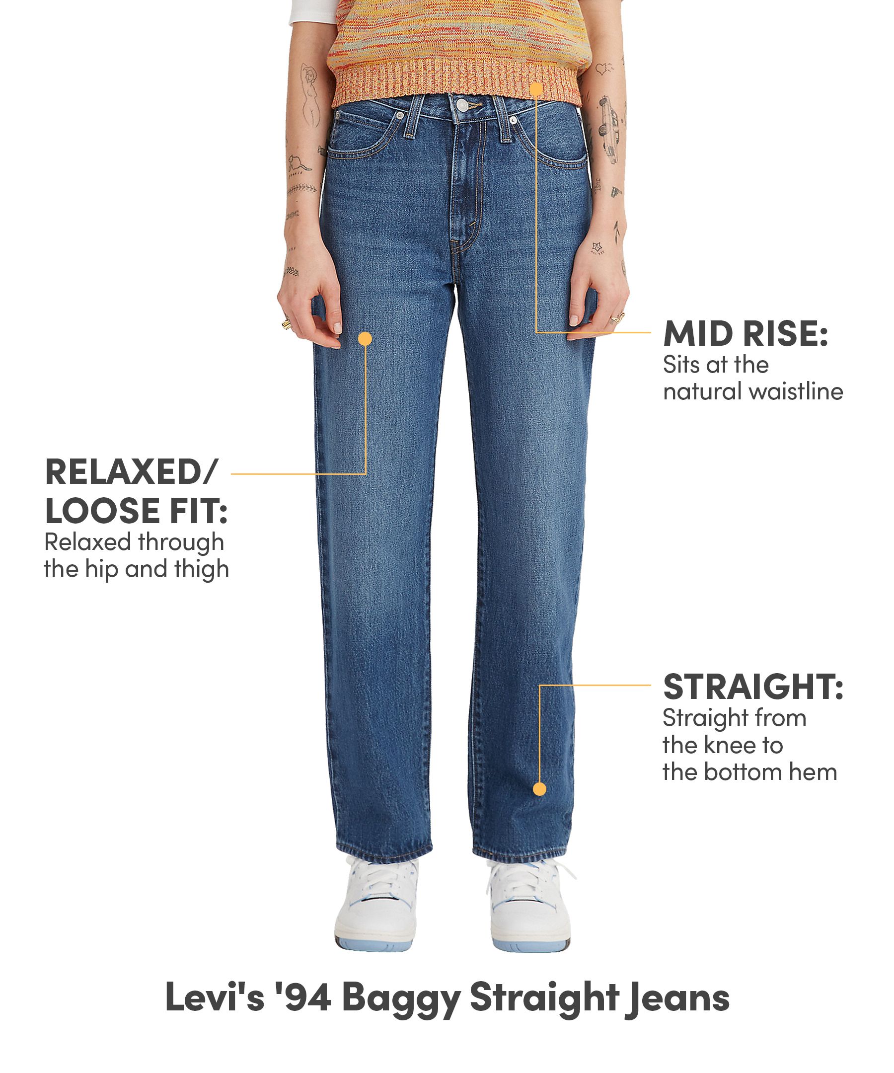 Levi's Women's '94 Baggy Mid Rise Straight Leg Jeans
