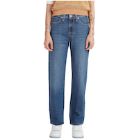 Levi's Women's '94 Baggy Mid Rise Straight Leg Jeans - Dark Indigo Front_Flat