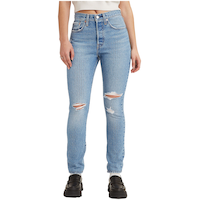 Levi's Women's 501 High Rise Skinny Jeans - Medium Indigo Front_Flat