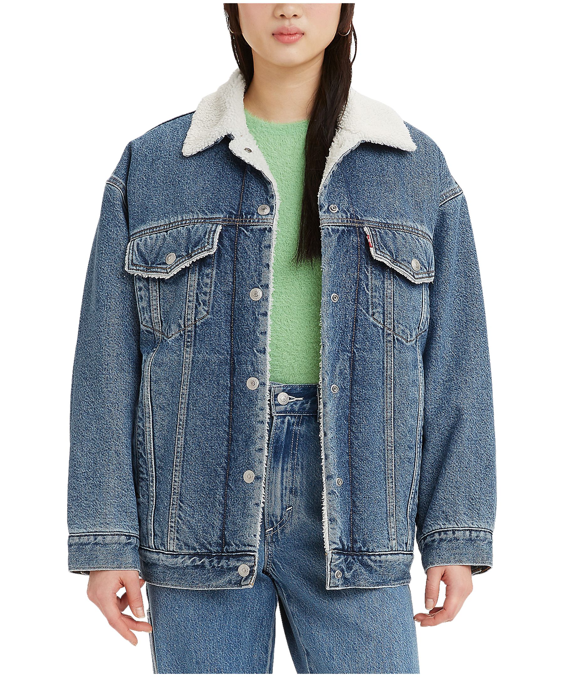 Levi's Women's Sherpa Baggy Trucker Jean Jacket