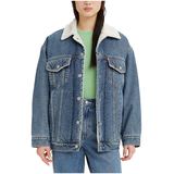 Levi's Women's Sherpa Baggy Trucker Jean Jacket Front_Flat