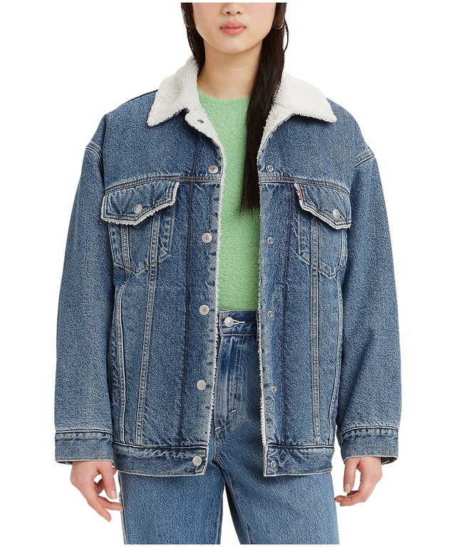 Levi's Women's Sherpa Baggy Trucker Jean Jacket