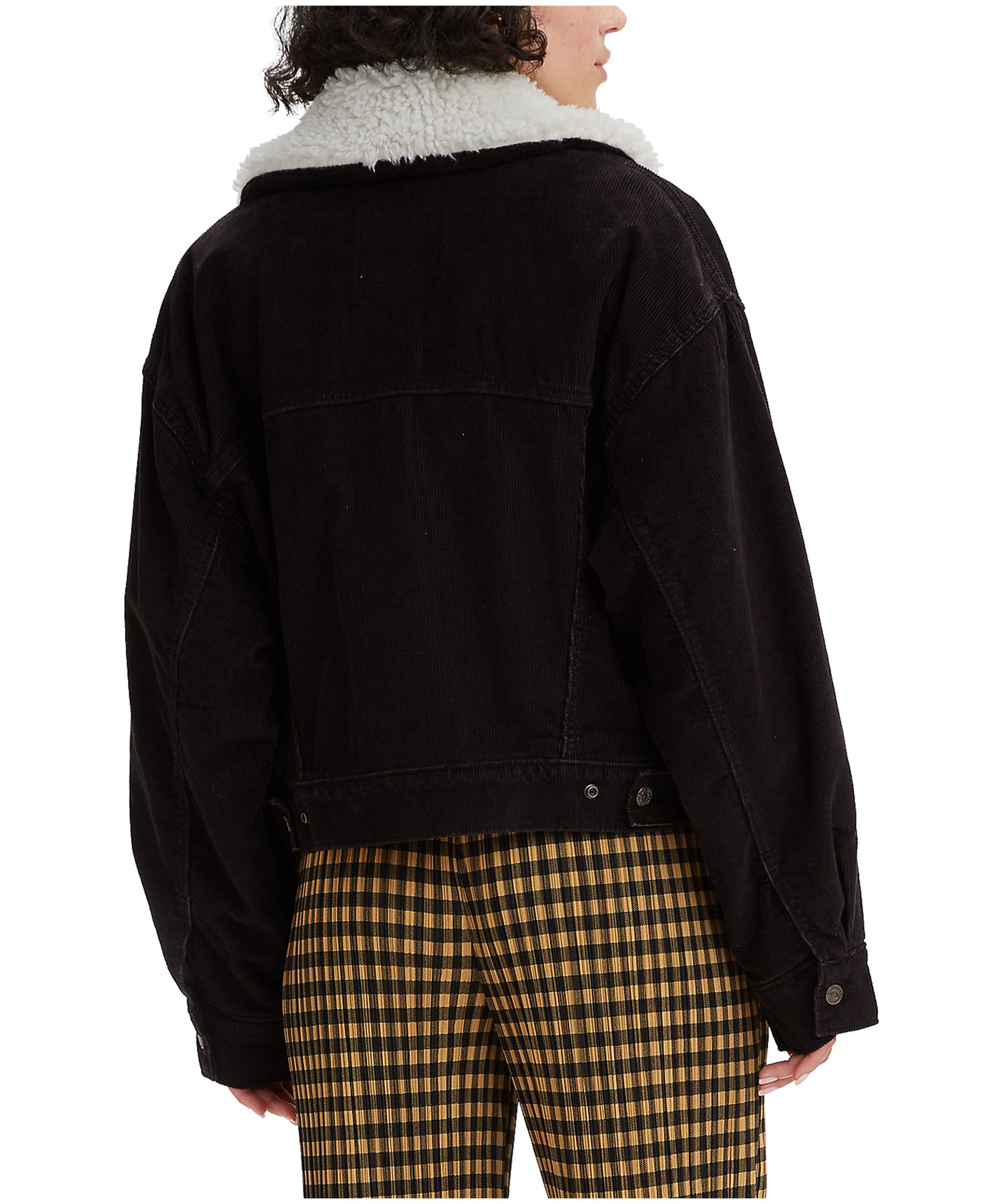 Levi's Women's Sherpa Baby Baggy Trucker Jean Jacket - Black