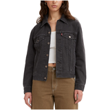 Levi's Women's Ex-Boyfriend Trucker Jean Jacket - Black Front_Flat