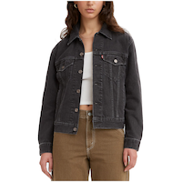 Levi's Women's Ex-Boyfriend Trucker Jean Jacket - Black Front_Flat