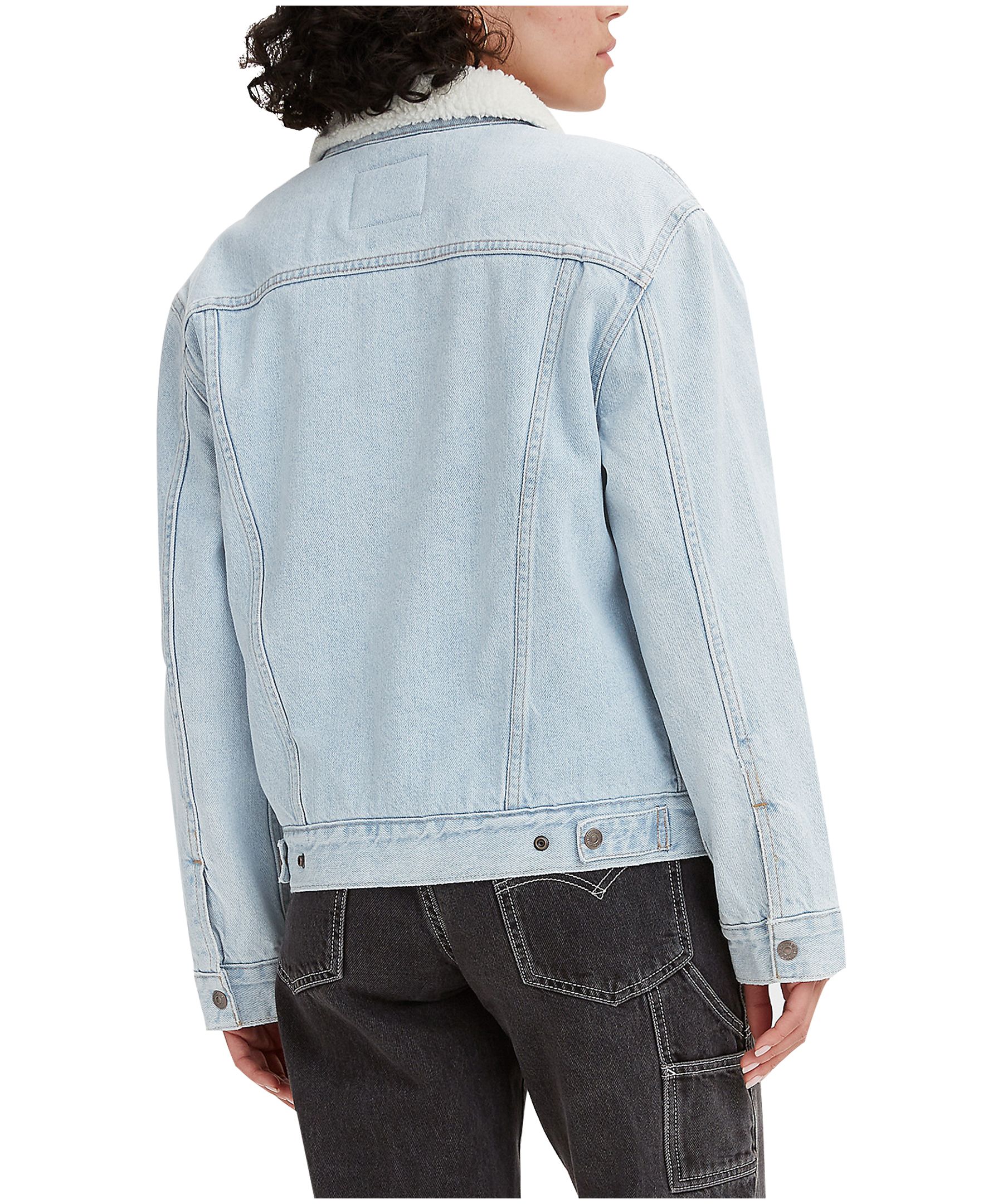 Levi's Women's Ex Sherpa Trucker Jean Jacket - Light Indigo