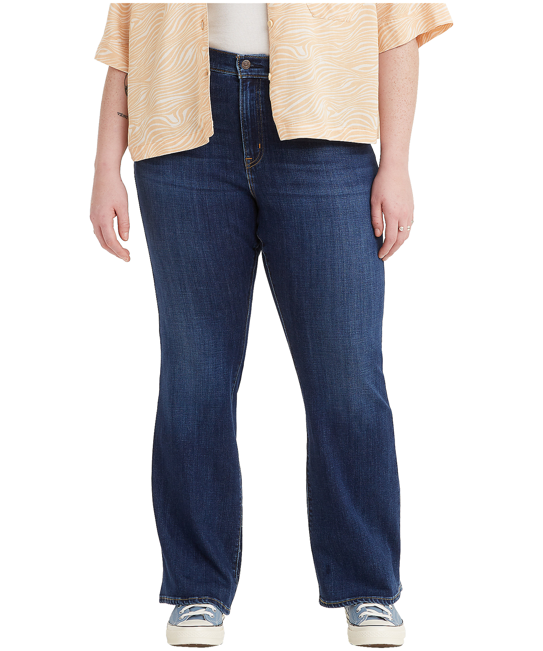 LEVI'S 726 High Rise Flare Womens Jeans - Take A Walk - MEDIUM INDIGO