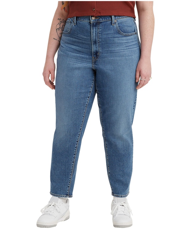 Levi's Women's High Rise Tapered Leg Mom Jeans Medium Indigo - Plus Size