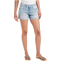 Short bermuda en jean à taille mi-basse qui épouse les courbes pour femmes, Suki, Silver Front_Three_Fourths_Angled_Right