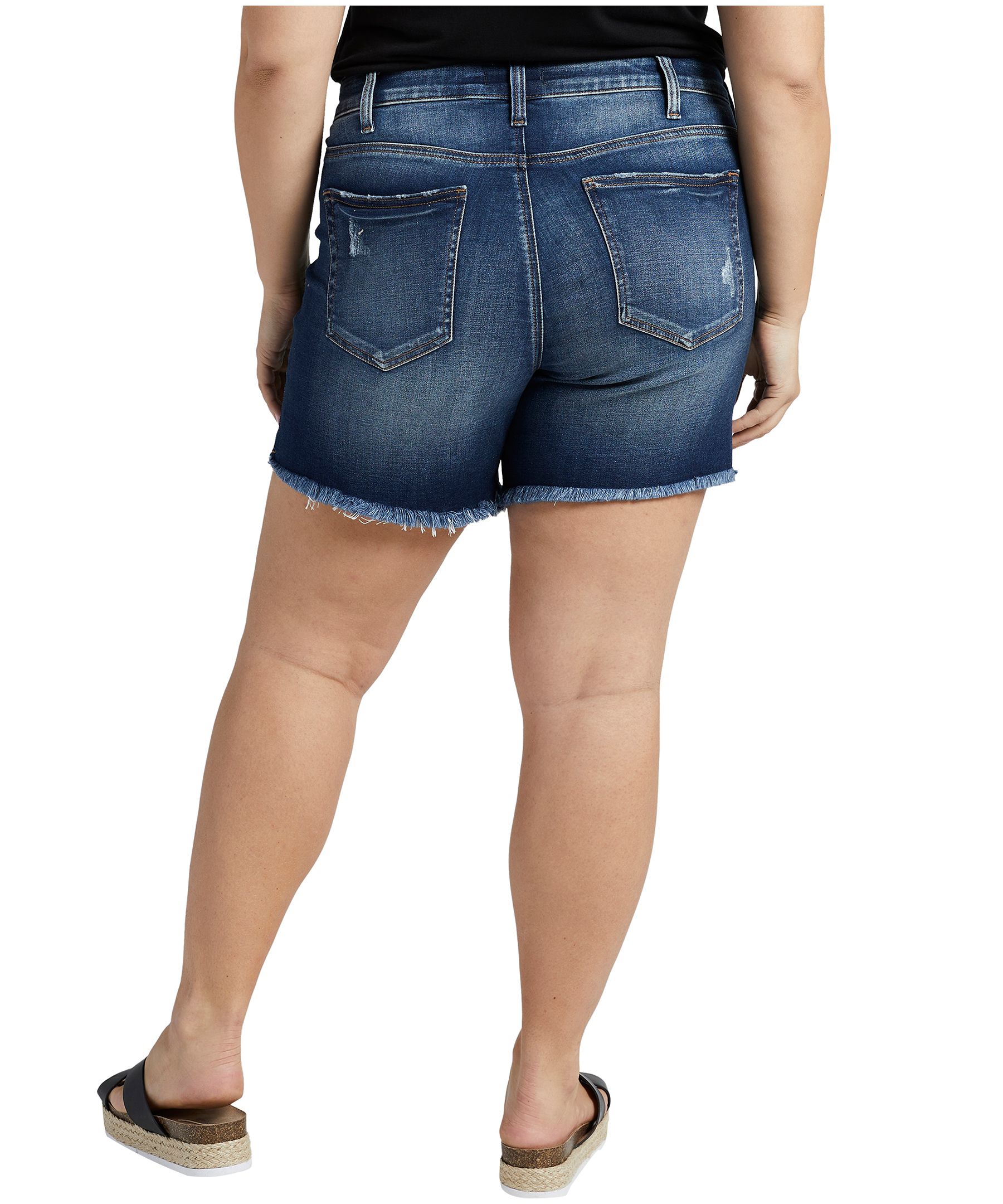 Short en jean à taille mi-basse qui épouse les formes pour femmes, Suki, Silver, taille plus