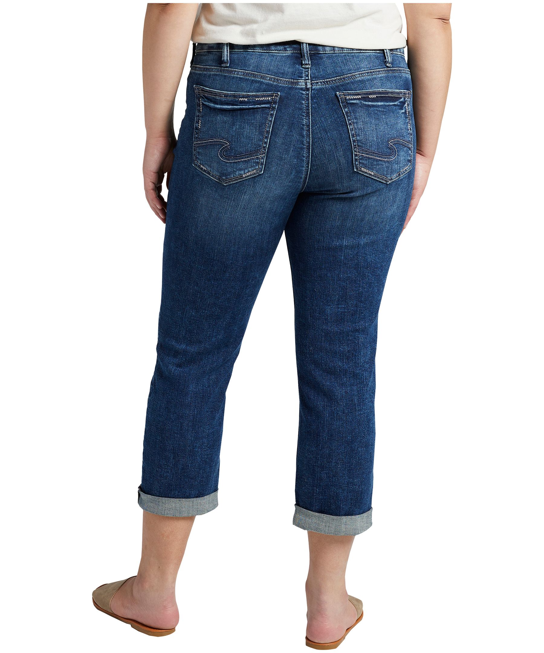 Silver Women's Suki Mid Rise Curvy Fit Capri Jeans
