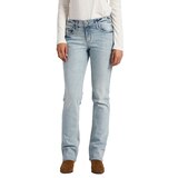 Jean étroit semi-évasé à taille mi-basse qui épouse les courbes pour femmes, Elyse, Silver Front_Flat