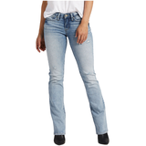 Jean étroit semi-évasé à taille basse pour femmes, Tuesday, Silver Front_Flat