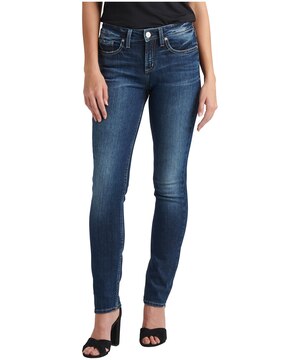 Silver Women's Suki Mid Rise Curvy Fit Straight Leg Jeans