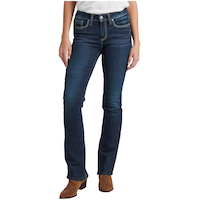 Silver Women's Suki Mid Rise Curvy Fit Slim Bootcut Jeans Front_Flat