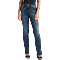 Silver Women's Avery Mid Rise Curvy Fit Slim Bootcut Jeans Front_Flat