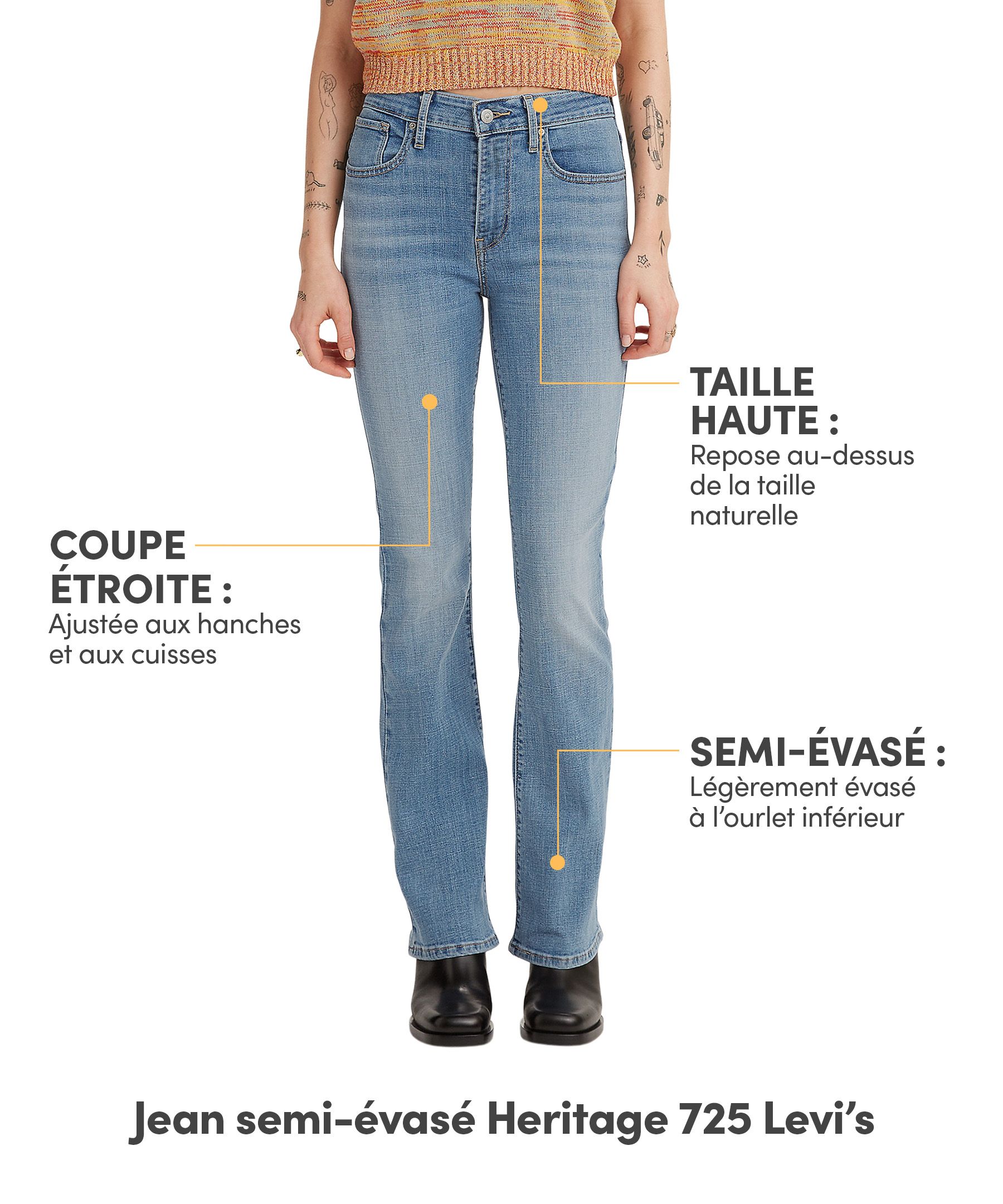 Jean semi-évasé à taille haute pour femmes, 725&nbsp;Heritage, Levi's